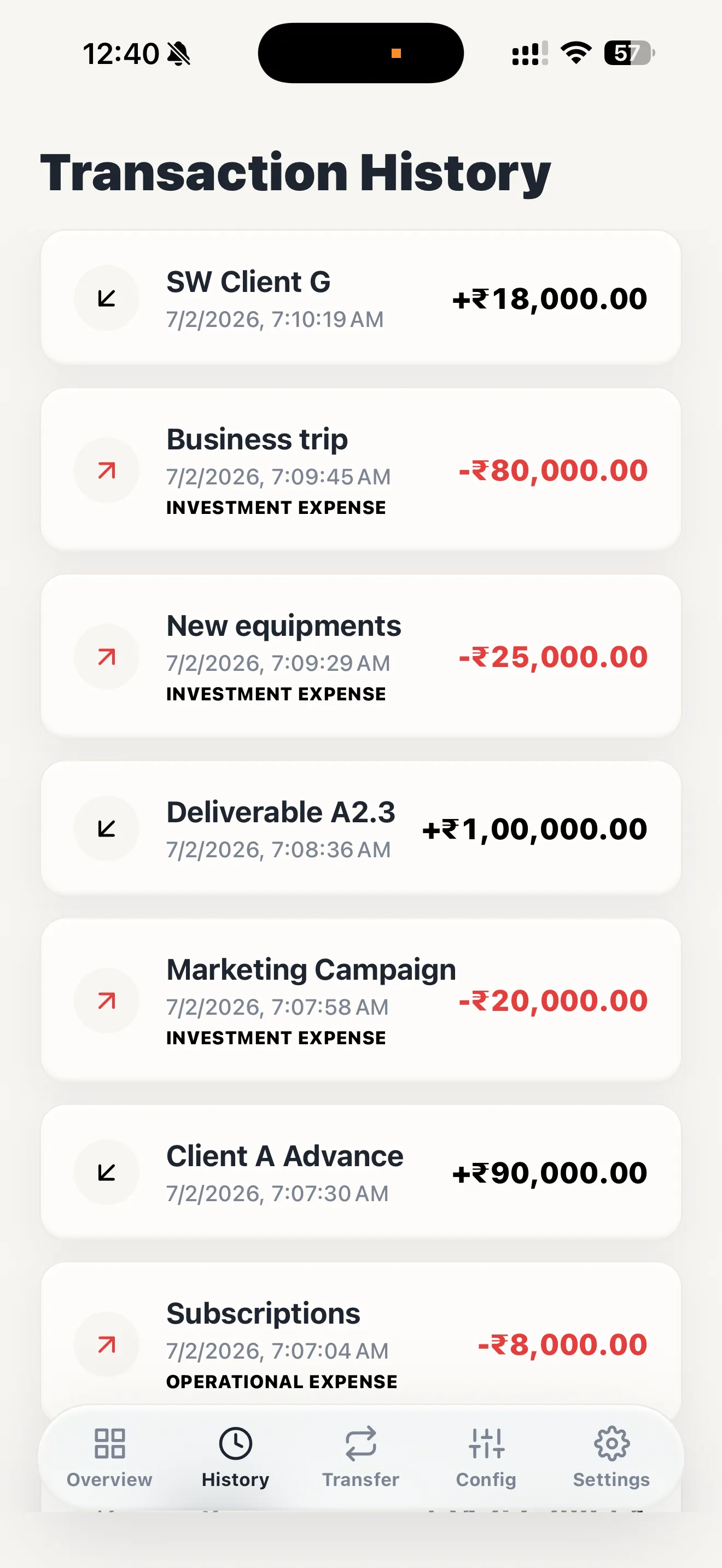 AGDIRA Finance System iOS app